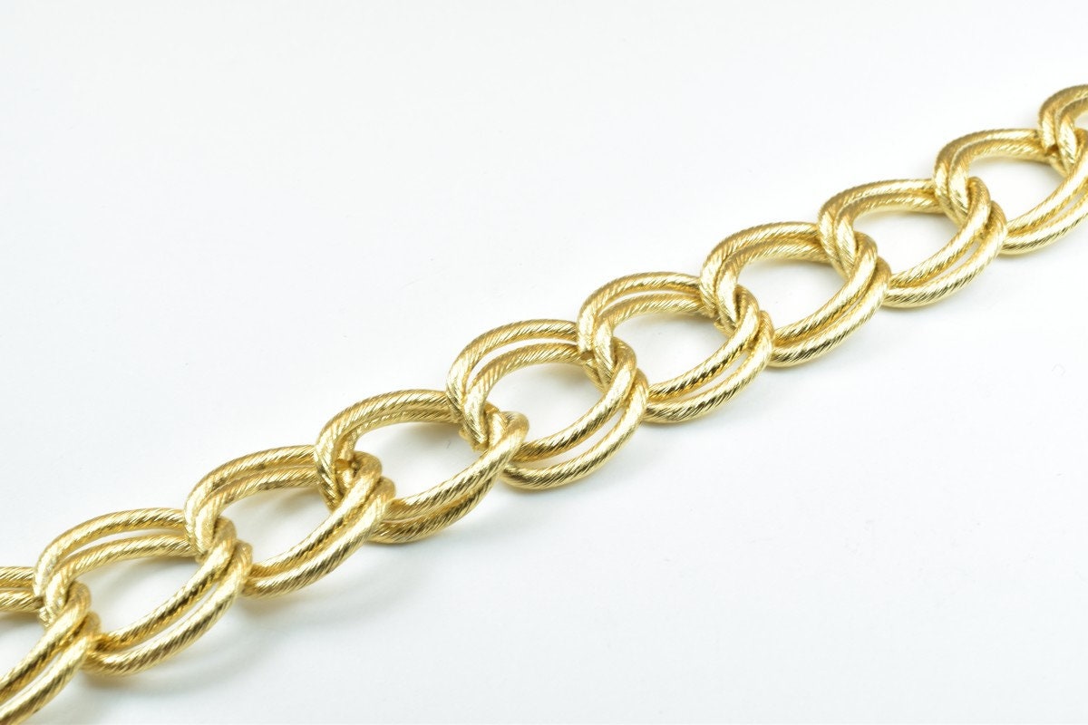 Gold Filled Chain 18K GF Size 7" Inches 17mm Width 2mm Thickness with 18K Gold filled gold findings for gold filled jewelr...