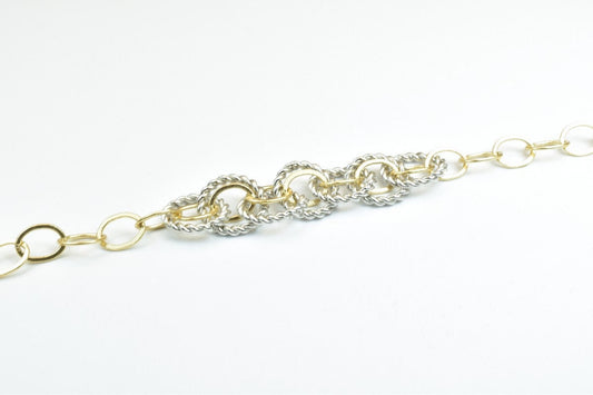 18K GF Gold Filled Chain Rhodium Plated Chain Length 7" Inches With Rhodium Rings Size 11mm findings for gold filled jewel...