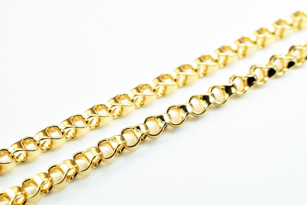 Gold Filled EP Chain 18KT Gold Filled Size 19" Inch Long 3mm Width 3mm Thickness For Jewelry Making Item #CG409 jewelry ma...