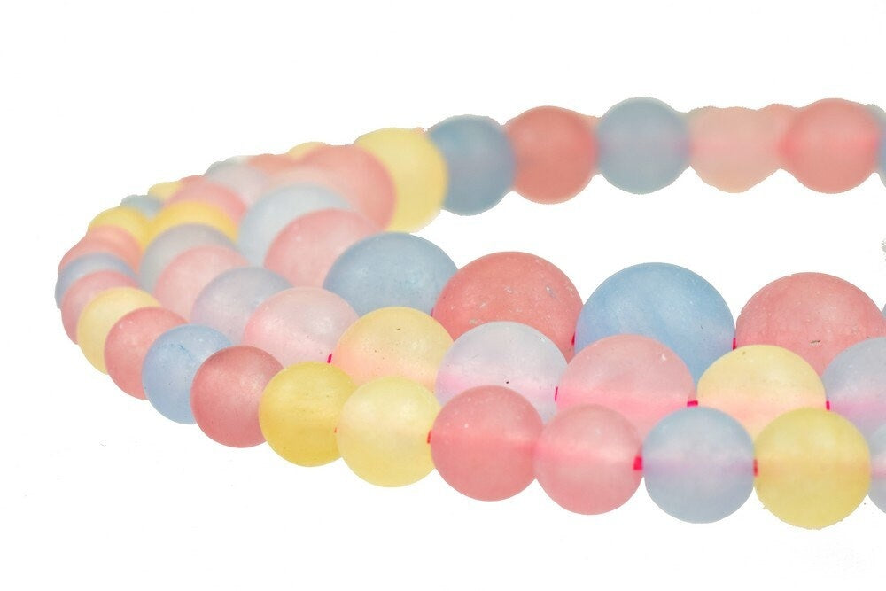 matte multicolor morganite beryl mix gemstone round beads 6 mm 8 mm 10 mm natural stones beads healing stone chakra stones...
