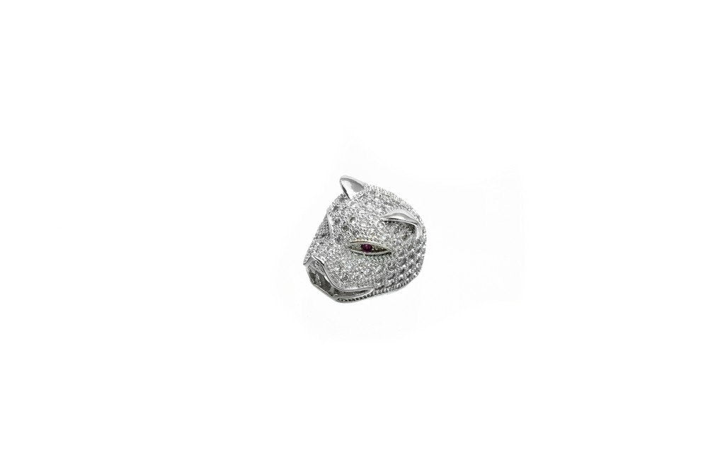 Leopard, Panther, Jaguar Micro Pave Rhodium Plated With Cubic Zirconia CZ Rhinestone Spacer Beads For Jewelry Making #GFM5...