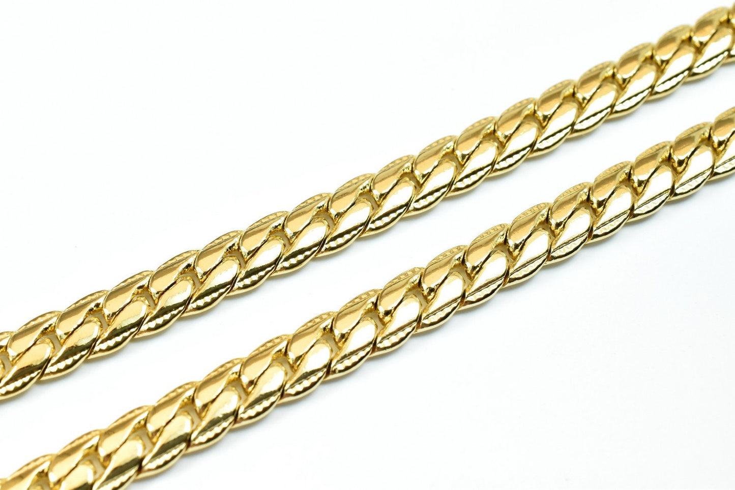 19 1/2 Inches 18K Gold Filled Chain/Diamond Cut/Curb/Herringbone/Serpentine Chain Width 5mm/Thickness 2mm/ Findings for Je...
