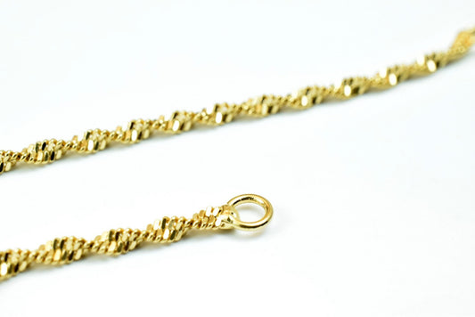 17 1/2 Inches 18K as Gold Filled* Chain Twisted Chain Width 2mm/Thickness 1mm/ Findings for Jewelry Making CG420 jewelry m...