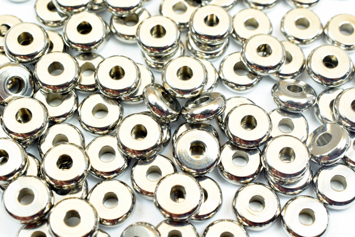 Bulk Stainless Steel Rondelle Plain Spacer Beads Size 6mm, 8mm, 10mm Jewelry Finding Supply For Jewelry Making jewelry mak...