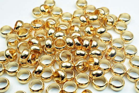 Gold Filled Look, EP 18K Roundel Spacer Plain Beads Findings jewelry making supplies - detail image 2