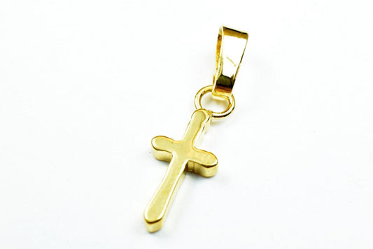 18k as gold filled tarnish resistant cross pendant plain charms without jesus size 20x8mm christian religious cross for je...
