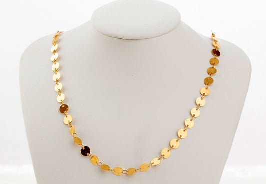 Coin Fancy Link Chain: Round Diamond Cable Style - 18K Gold Electroplated, Copper Core, Craft Supplies for Jewelry __etsy:3525373331