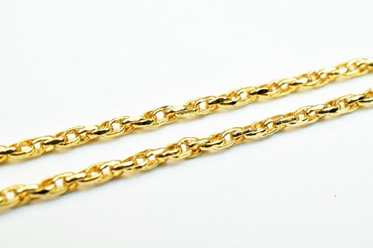 17.5" 18k Gold Filled Look, EP cable chain thickness 1.25mm CG449 jewelry making supplies - detail image 2