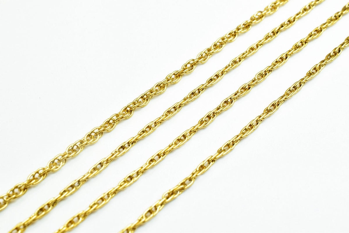 17.5" 18k Gold Filled Look, EP cable chain thickness 1.25mm CG449 jewelry making supplies - detail image 7