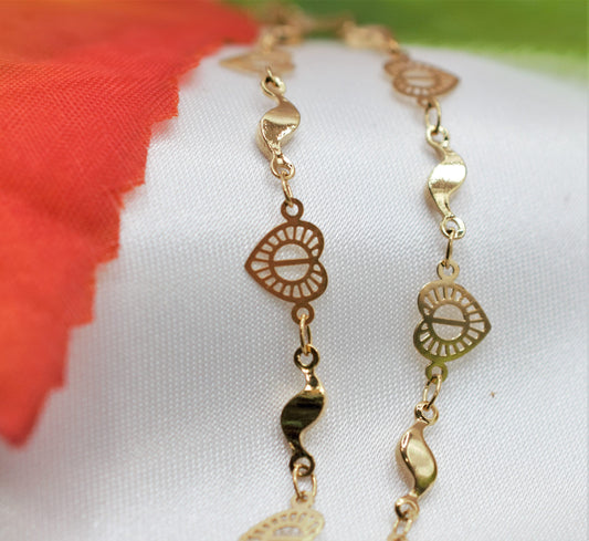 18 Inch 18K Gold Filled Alternative Chain: Heart Link Style - Durable , Jewelry Making Supply