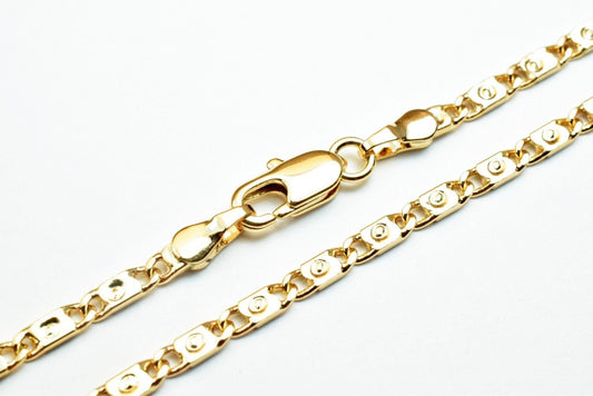18K Gold Filled Alternative Jewelry Chain - 2mm Width, Tarnish Resistant Finish - Metal, 19 Inch Length, Craft Supply