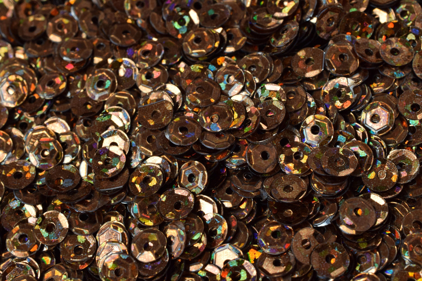Copper Brown Bronze Multi Cup Iridescent Sequins - 4mm Faceted Round Paillettes - Loose Embellishments, Costume Design, Skating Trim