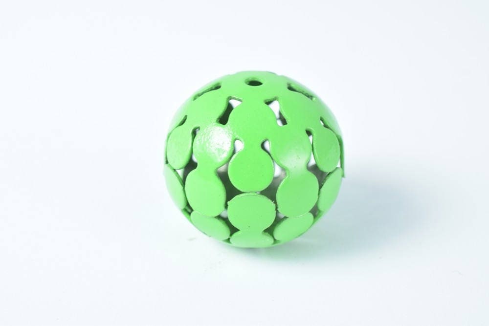 6 PCs Openwork Metal Round Ball Beads Basketball wives large hole Round Beads metal jewelry big hoop earring chunky bead j...
