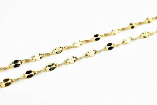 18k Pinky Gold Filled Look, EP chain size 17.25" long 2mm width 0.5mm thick CG334 jewelry making supplies - detail image 2