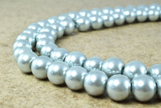 Glass Pearl Beads Light Silver Gray Size 10mm Shine Round Ball Beads for Jewelry Making Item#789222046323 jewelry making s...