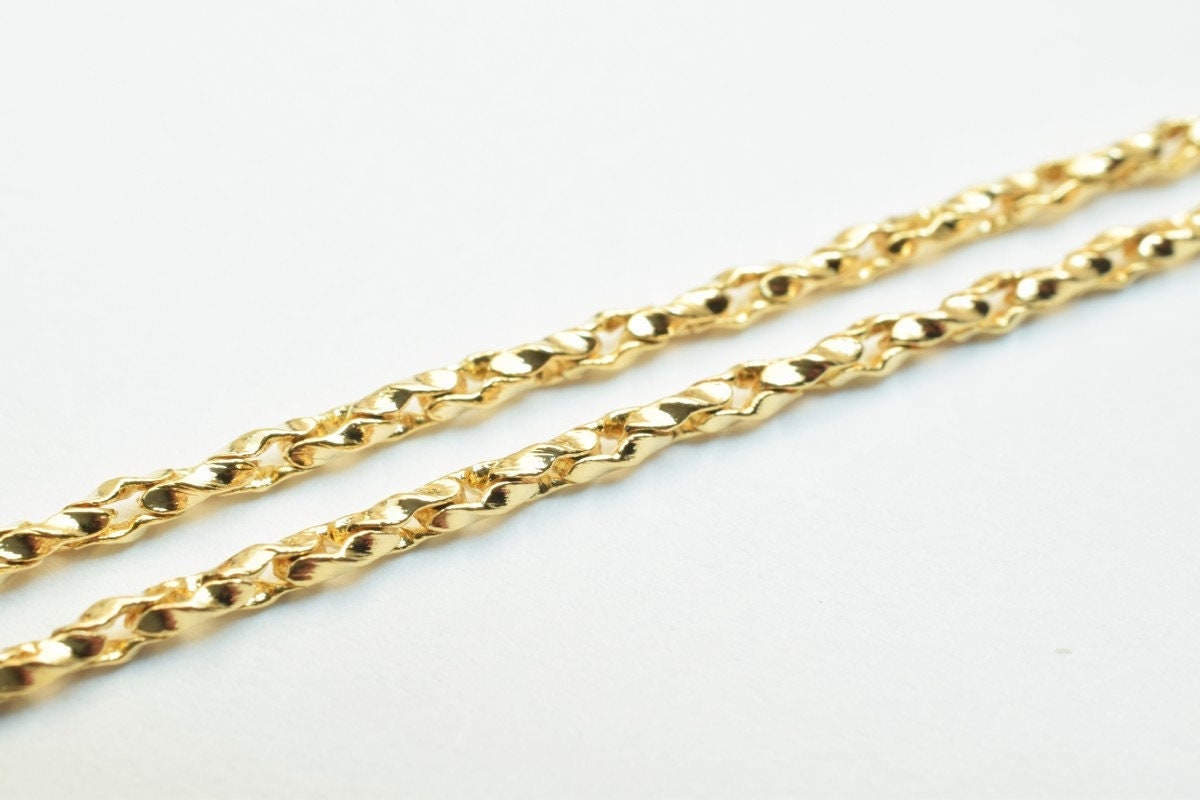 18K Pinky Gold Filled Look, EP Chain Size 17" 2mm Thick CG319 jewelry making supplies - detail image 9