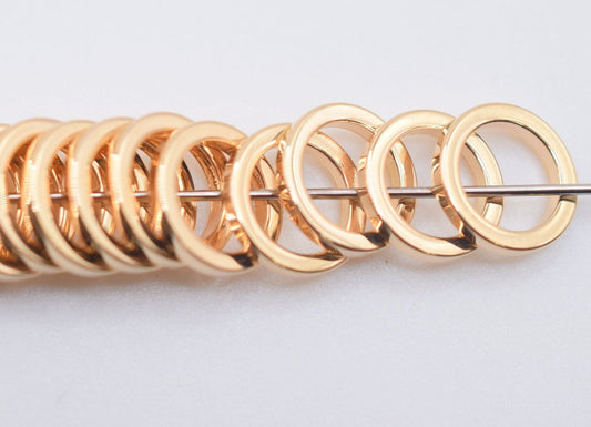 Closed Jump Rings Durable Gold Finish: Square Wire Findings, 8mm-12mm Sizes | Base, Tarnish Resistant | Jewelry Repair