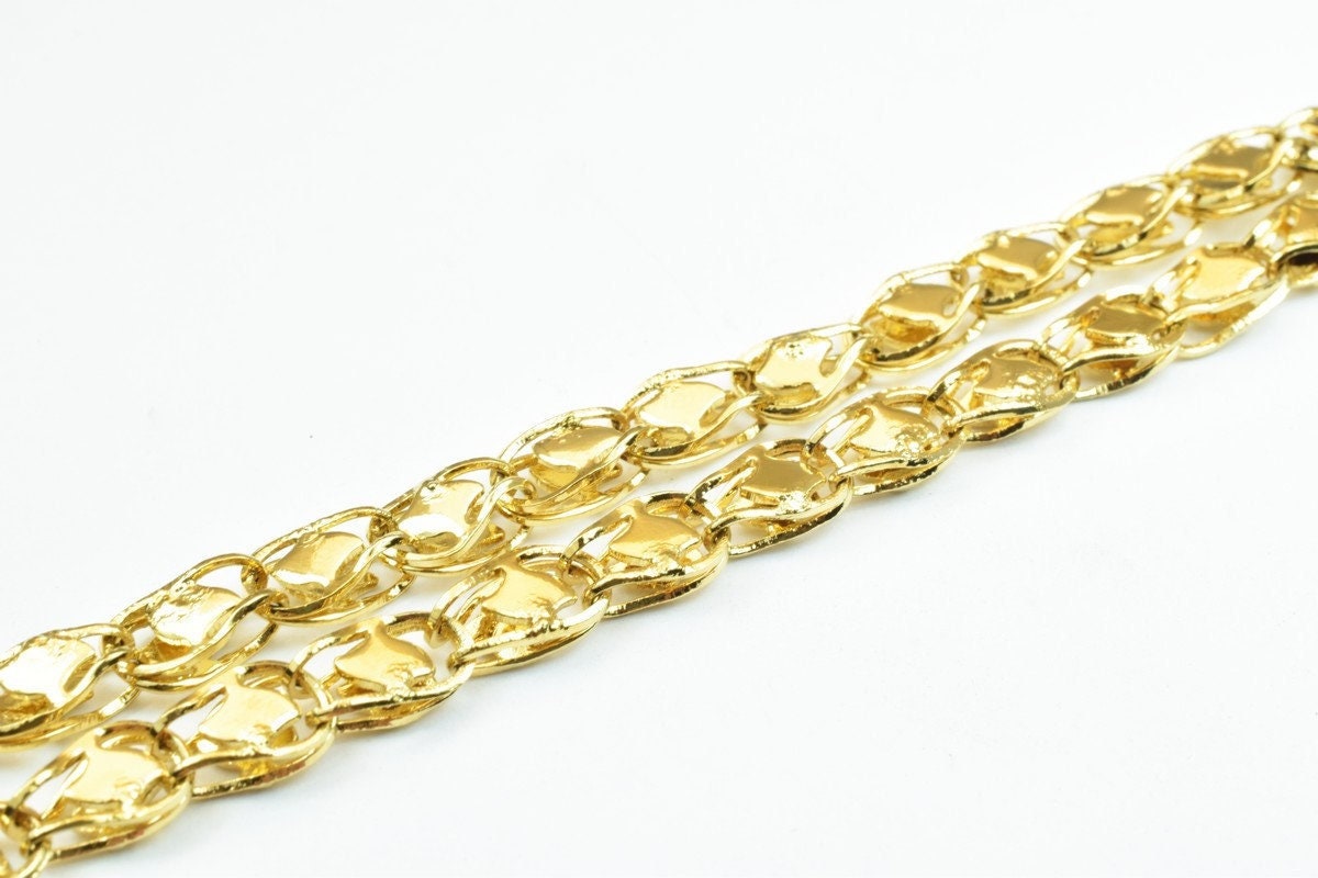 21" Inch 18K Gold Filled Look, EP tarnish resistant Chain Width 5.5mm, Thickness 3.5mm CG272 jewelry making supplies - d...