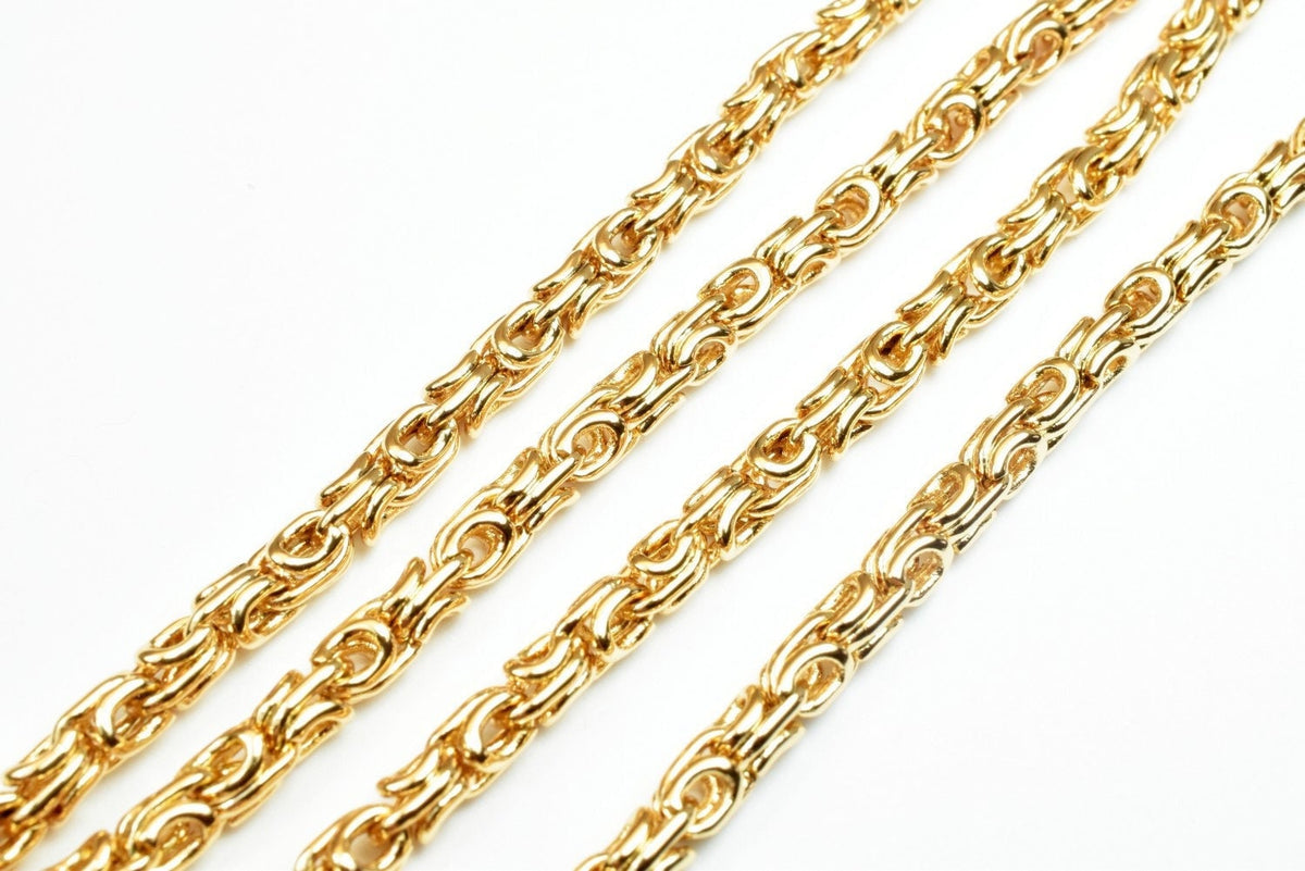 Birdcage Chain 4mm Width: 23 Inch Pinky Gold Filled, Durable Tarnish-Resistant Finish | , Jewelry Making Supplies