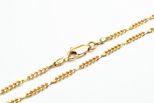 18K Gold Filled EP Figaro Chain 17 1/4" Long, Width 2mm, Thickness 1mm Gold Filled Finding Chain For Jewelry Making Item #...