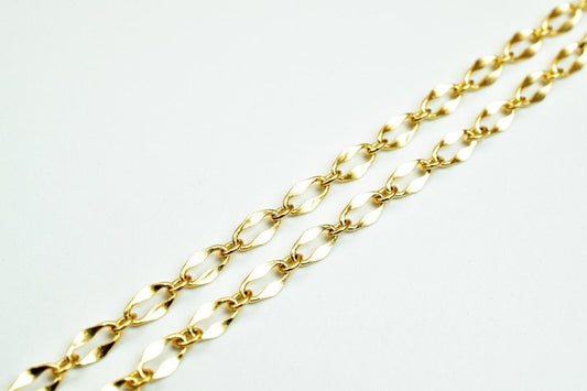 18k Pinky Gold Filled Look, EP chain size 17.25" long 3mm width 2mm thick CG336 jewelry making supplies - detail image 2