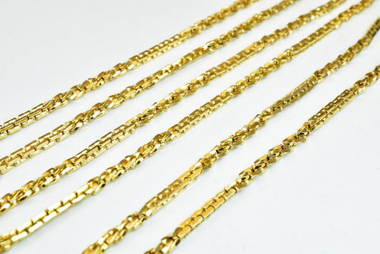 18K Gold Filled Alternative Chain - Tarnish Resistant Jewelry Supply - , Durable Finish, 3mm Width, 17 3/4 Inch