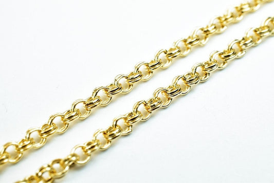 17.25" 18K Inch Gold Filled Look, EP Chain 2mm Width 1mm Thickness CG391 jewelry making supplies - detail image 2