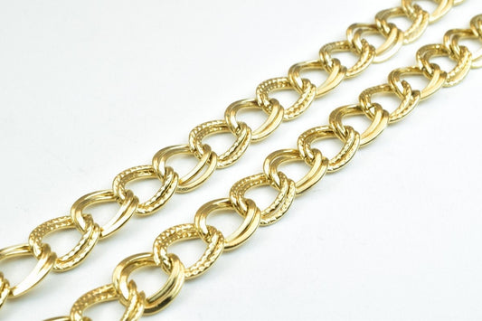18K Gold Filled Alternative Chain - Durable Jewelry Making Chain - 9mm Width, Tarnish Resistant, , 18.5 Inch Length