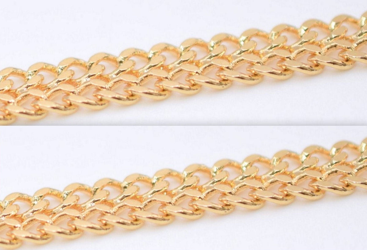 Gold Filled Alternative Bismarck Cuban Chain, Mens Womens Necklace, 6mm Flat Cable Link (Thick 1.5mm, )