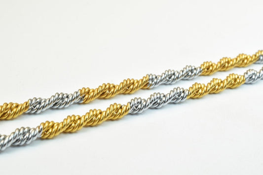 17.50" Inches Electro Plated Gold and Rhodium Plated Chain For Jewelry Making EP5, EP7 jewelry making supplies - detail im...