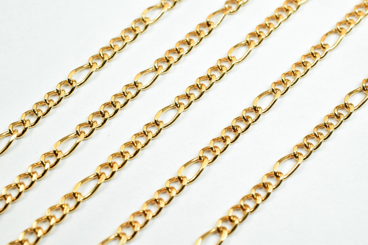 2mm Gold Plated Chain Jewelry Supply, Electroplated Tarnish Resistant (18k GFC012, Lead-Free, Sold by Foot)
