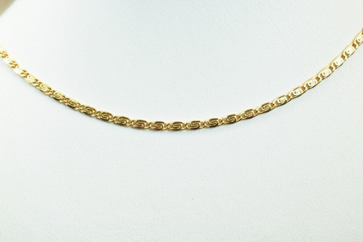 18k gold filled EP tarnish resistant chain 17" length 3mm width inch cg60 jewelry making supplies - detail image 3