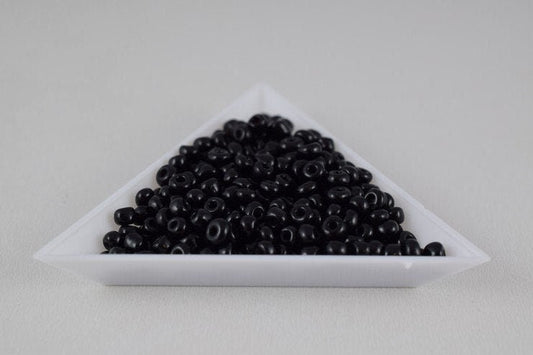 Black Glass Seed Beads Bulk: Mixed Sizes 8/0 & 6/0, Loose Round Craft Supplies (1 Pound, Approx 16,000 Pieces)