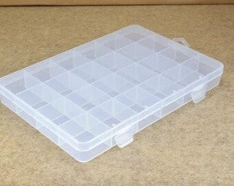 Container Box Case Organizer: Clear Plastic, 6-24 Compartments for Beads, Charms | Compact Jewelry Storage, Portable Craft Holder