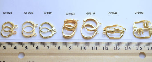 Lever Back Earring Hooks Jewelry Findings, Warm Gold Tone (Multiple Sizes, Secure Closure, Comfortable Wear)