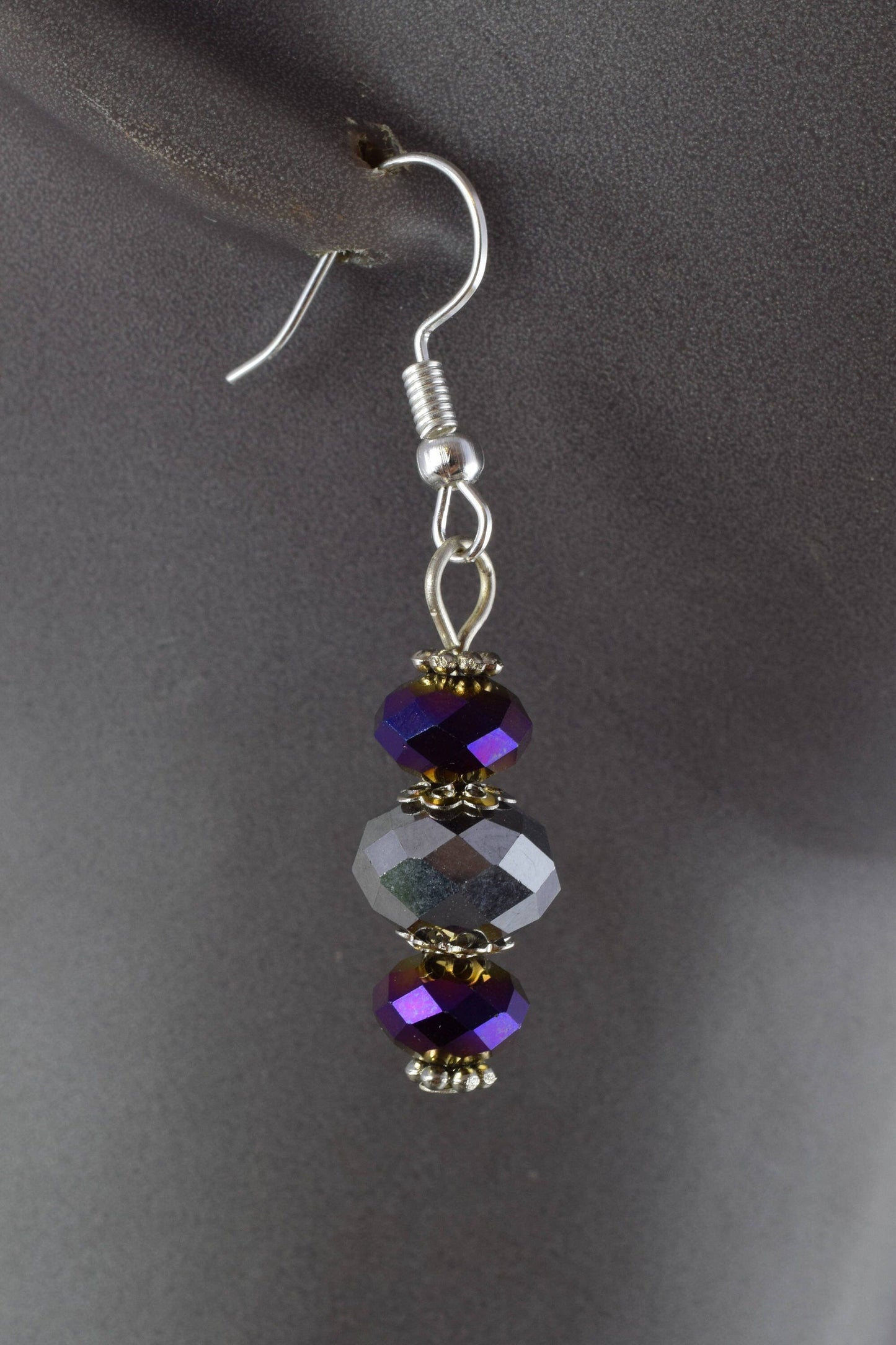 Faceted Crystal Gemstone Bead Earring Connector Findings/2 Tier Crystal /3 Tier Crystal Bead Connector/earring findings/ea...
