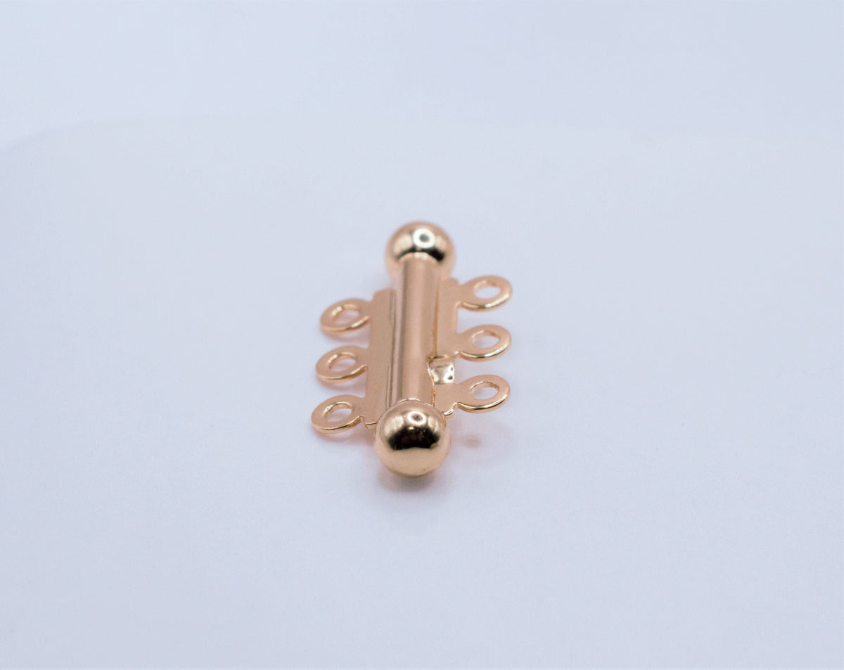 Gold Filled Look, EP clasp 3 lines bar clasp 26x14mm/Toggle 12mm jewelry making supplies - detail image 7