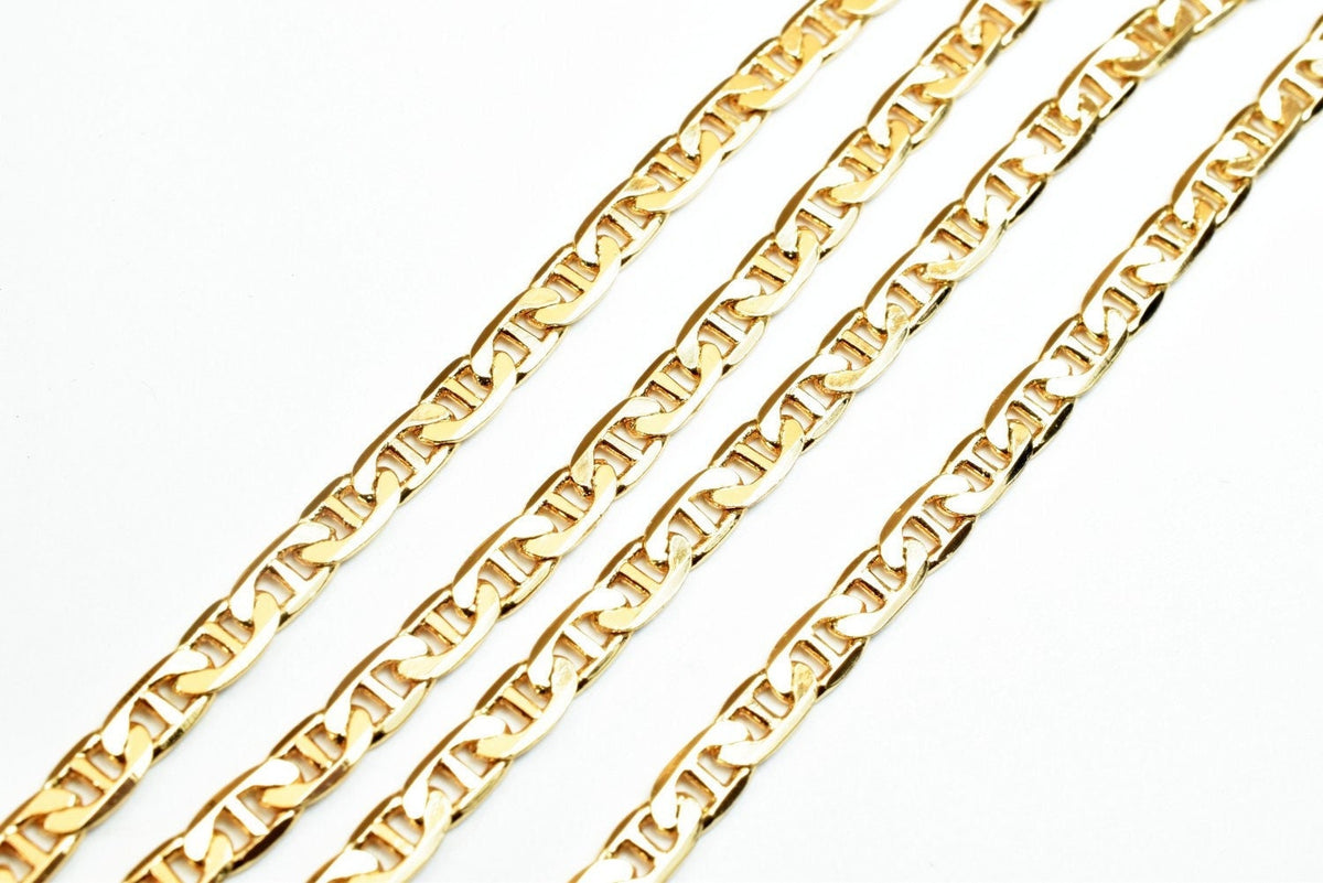 18K Gold Filled Alternative Anchor Chain: Classic Durable Jewelry, Tarnish Resistant (3mm Width, 17.25 Inches)