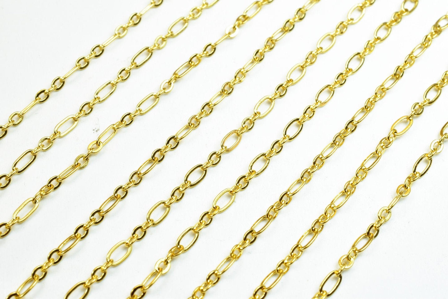 Gold Filled EP Long Cable Chain 18KT Gold Filled Size 17 1/4" Long 2mm Width 0.5mm Thickness For Jewelry Making Item #CG48...