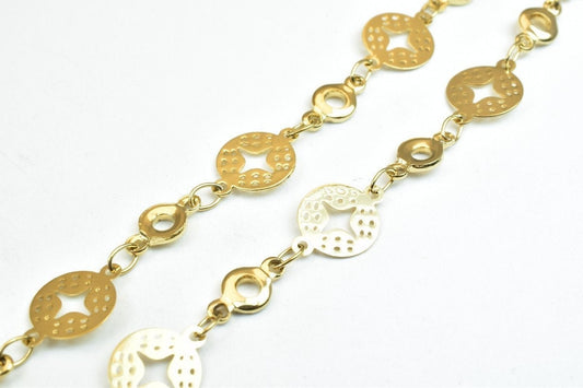 175 Inch Chain Jewelry Making Supply, Gold Filled Alternative (18k , 8mm Width, , Clasp 10x5mm)