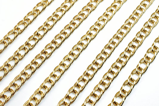 18K Gold Filled Alternative Cable Link Chain, Tarnish Resistant (5mm Width, 2mm Thickness, 19 Inch Length, )