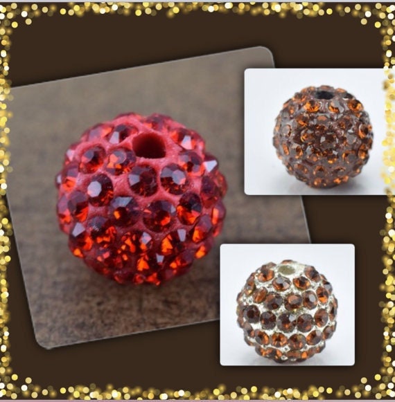 10mm Rhinestone Shamballa Beads, Bling Beads, ball rhinestone Beads, Rhinestone Jewelry, Bracelet Beads Handmade beads, M...