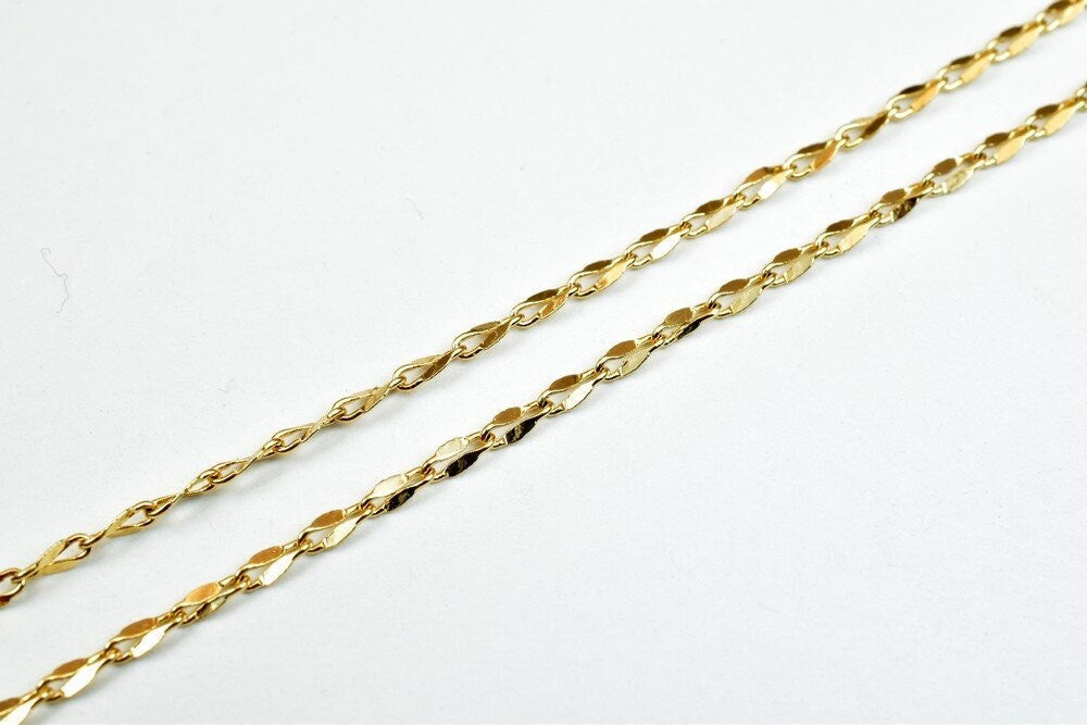 18k Gold Filled Alternative Chain: Pinkish Gold - , Durable Finish, Jewelry Crafting Supply