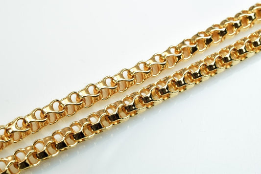 Gold Filled EP Chain 18KT Gold Filled Size 18.75" Inch Long 4mm Width 4mm Thickness For Jewelry Making Item #CG395 jewelry...