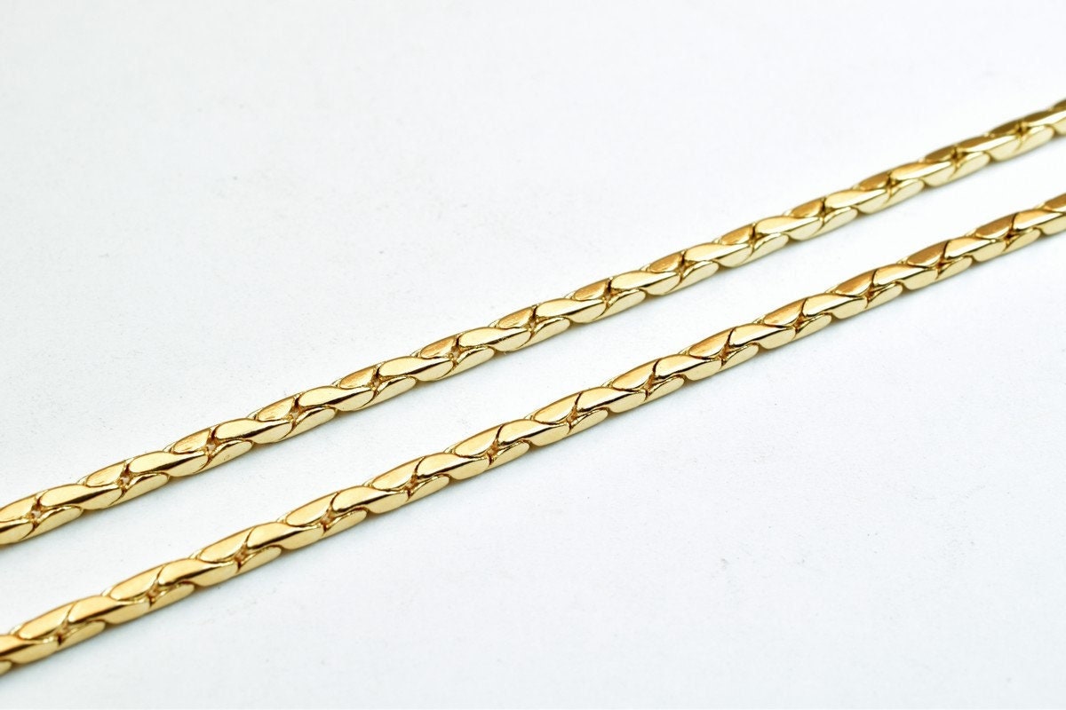 18K Pinky Gold Filled Look, EP tarnish resistant Chain Size 17.25" Long 1.5mm Width 1.5mm Thick CG297 jewelry making supp...