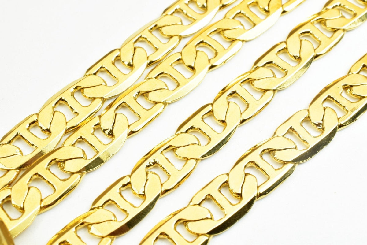 18K Gold Filled Alternative Anchor Chain Width 9mm - Jewelry Making Supply, Tarnish-Resistant Finish - , 23.5 Inch Length