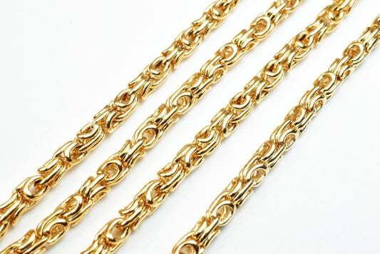 Birdcage Chain 4mm Width: 23 Inch Pinky Gold Filled, Durable Tarnish-Resistant Finish | , Jewelry Making Supplies