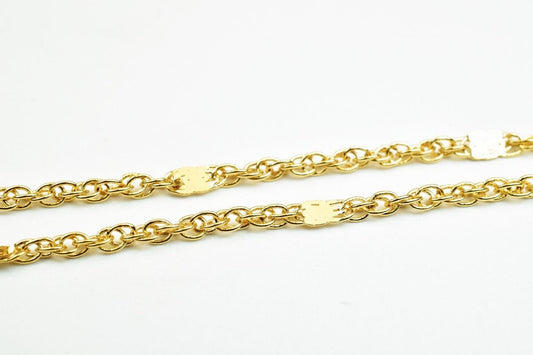 18K Pinky Gold Filled Look, EP Chain Size 17.25" Long 2mm Width 1.5mm Thick CG367 jewelry making supplies - detail image 2