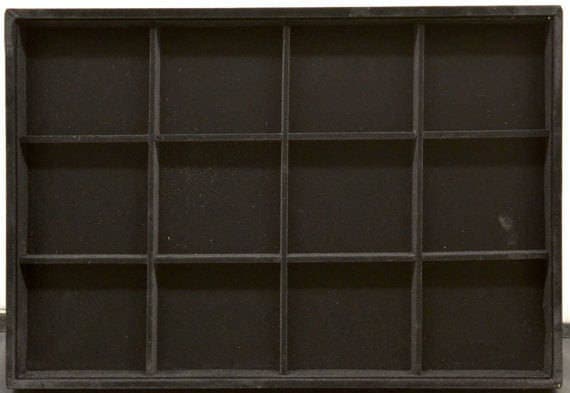 Beads Organizer Tray Black Velvet Display Size 14"x9.5"x1.25", 12 Compartments for Beads or Chain or Coins Display, Item#...