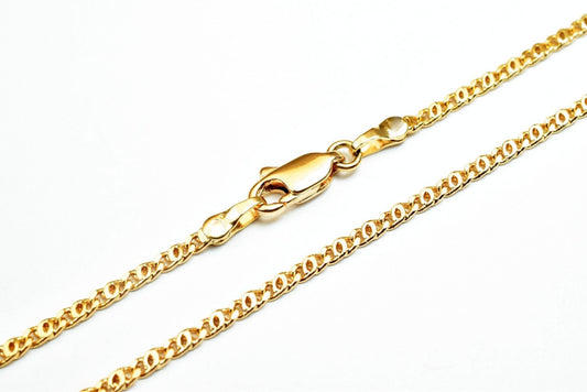 18K Gold Filled Alternative Cuban Link Chain: Tarnish Resistant Pink Gold Finish, Durable Core (17.25", 2mm Wide Cable)
